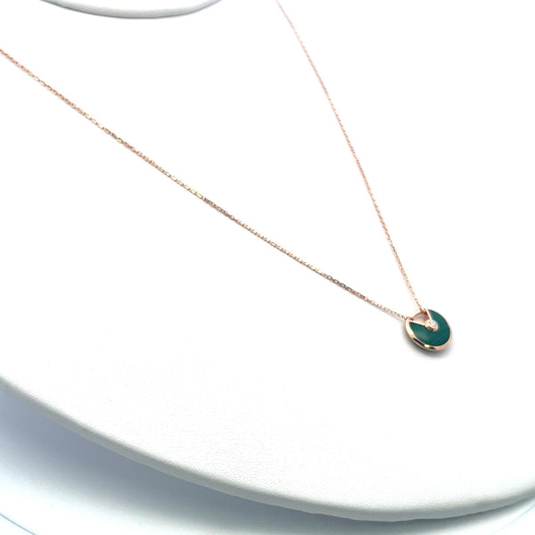 Cartier 0.02 Carat Round Brilliant Diamond 18 Karat Rose Gold Pendant Necklace