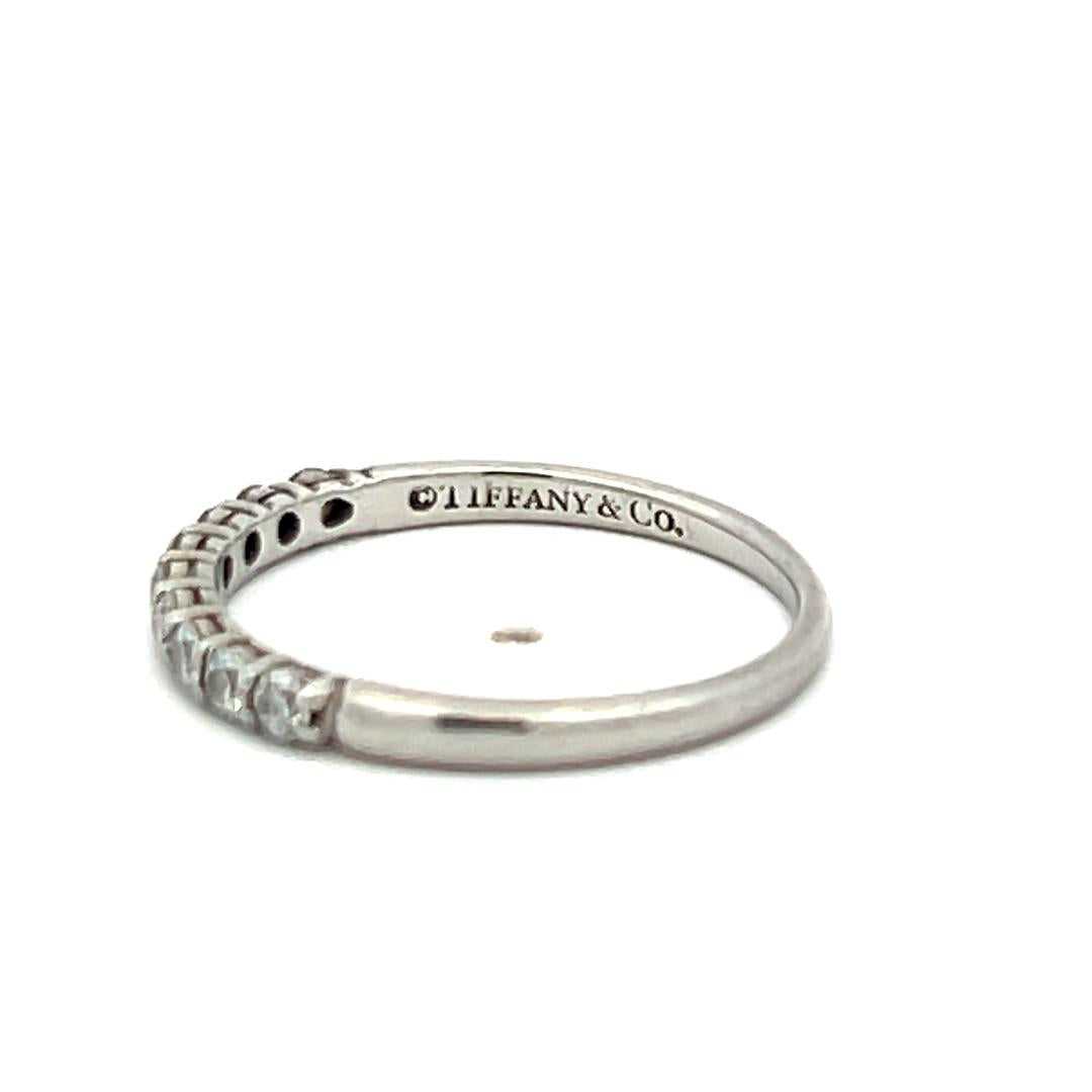 Tiffany & Co 0.27 Carat Round Brilliant F VS Diamond Platinum Band Ring
