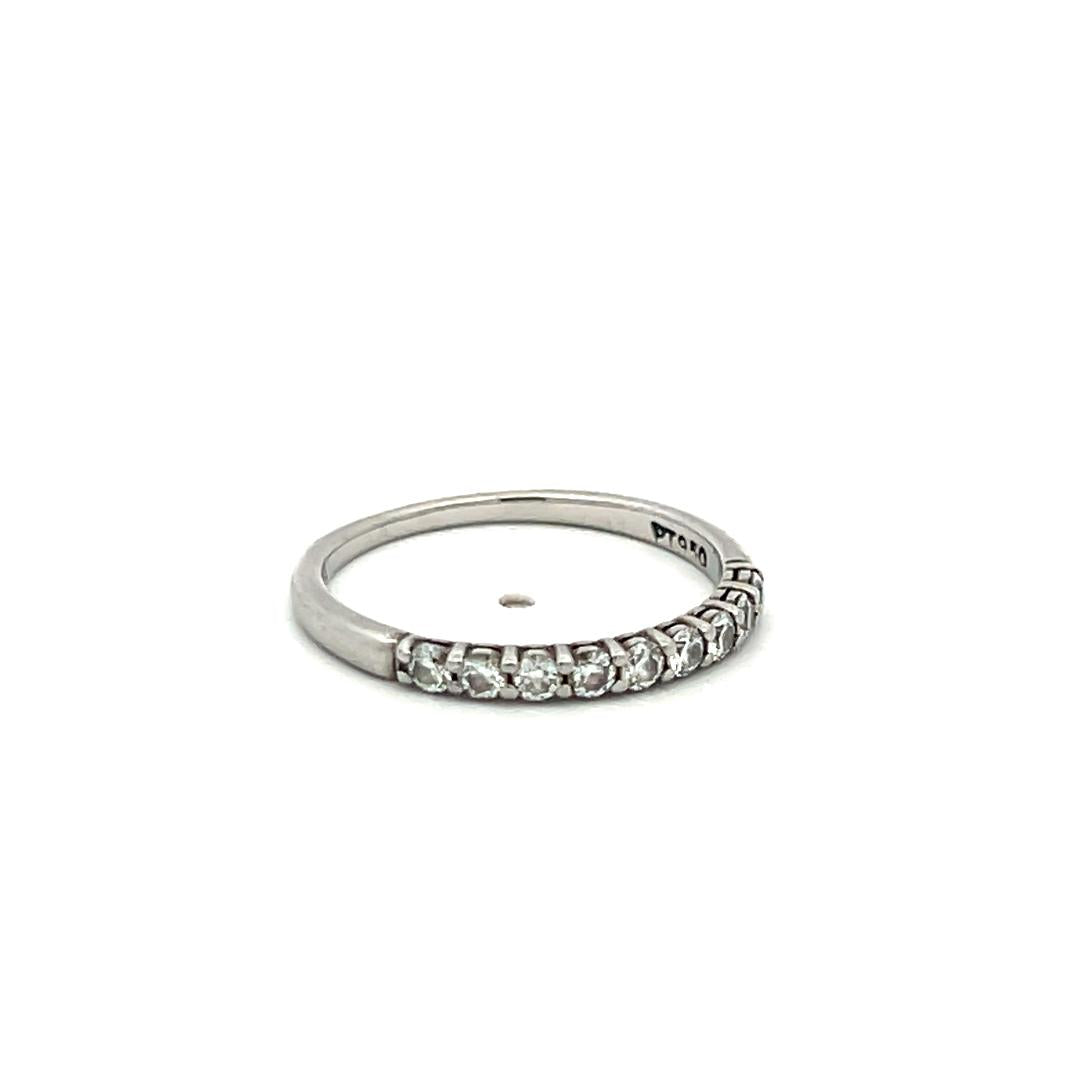 Tiffany & Co 0.27 Carat Round Brilliant F VS Diamond Platinum Band Ring