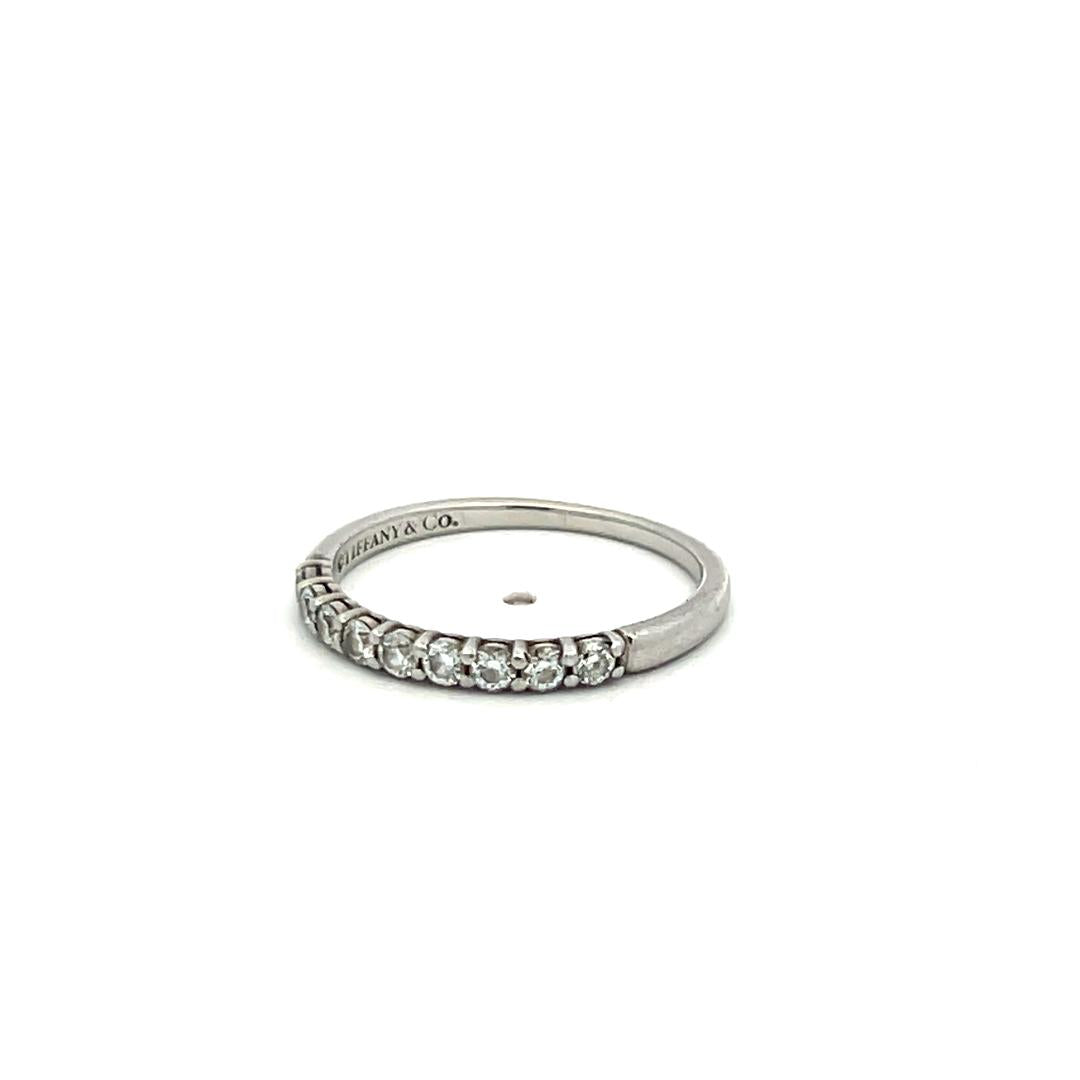 Tiffany & Co 0.27 Carat Round Brilliant F VS Diamond Platinum Band Ring