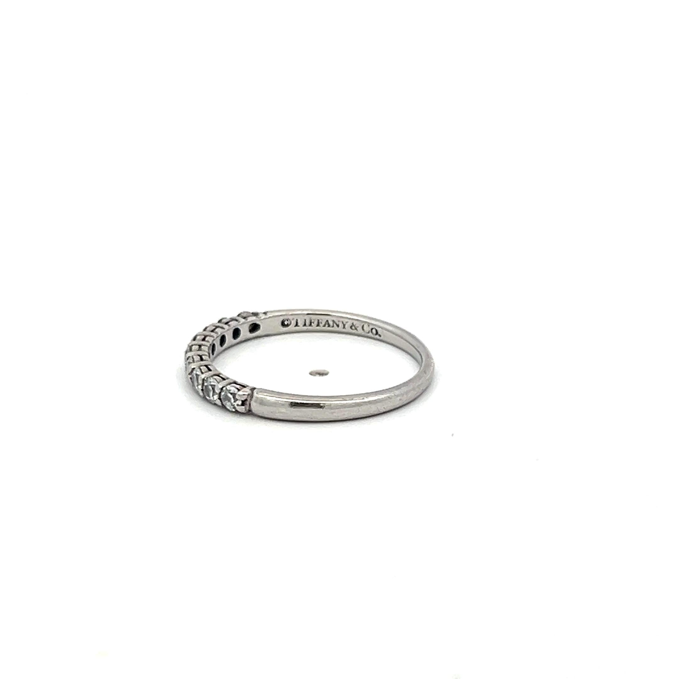 Tiffany & Co 0.27 Carat Round Brilliant F VS Diamond Platinum Band Ring