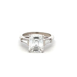 3.05 Carat Emerald Cut D VS1 Diamond Platinum Engagement Ring