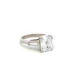 3.05 Carat Emerald Cut D VS1 Diamond Platinum Engagement Ring