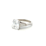 3.05 Carat Emerald Cut D VS1 Diamond Platinum Engagement Ring