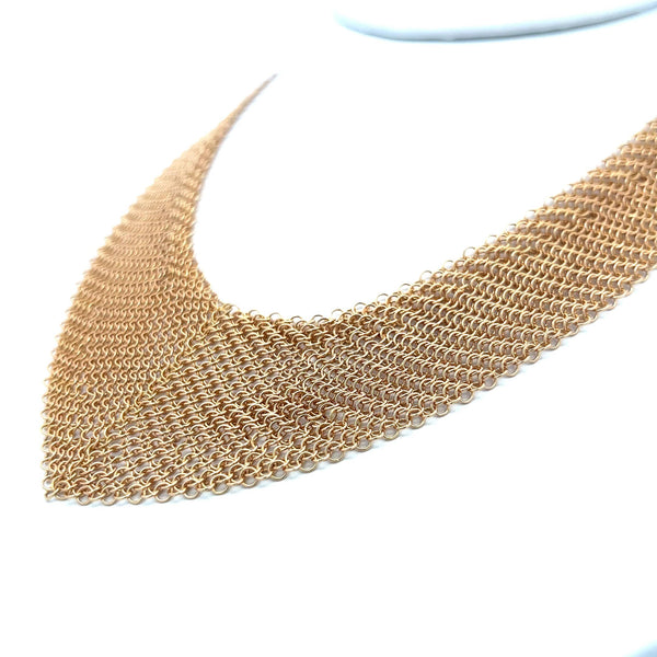 Tiffany & Co Vintage 54.36 Grams Mesh 18 Karat Yellow Gold Necklace