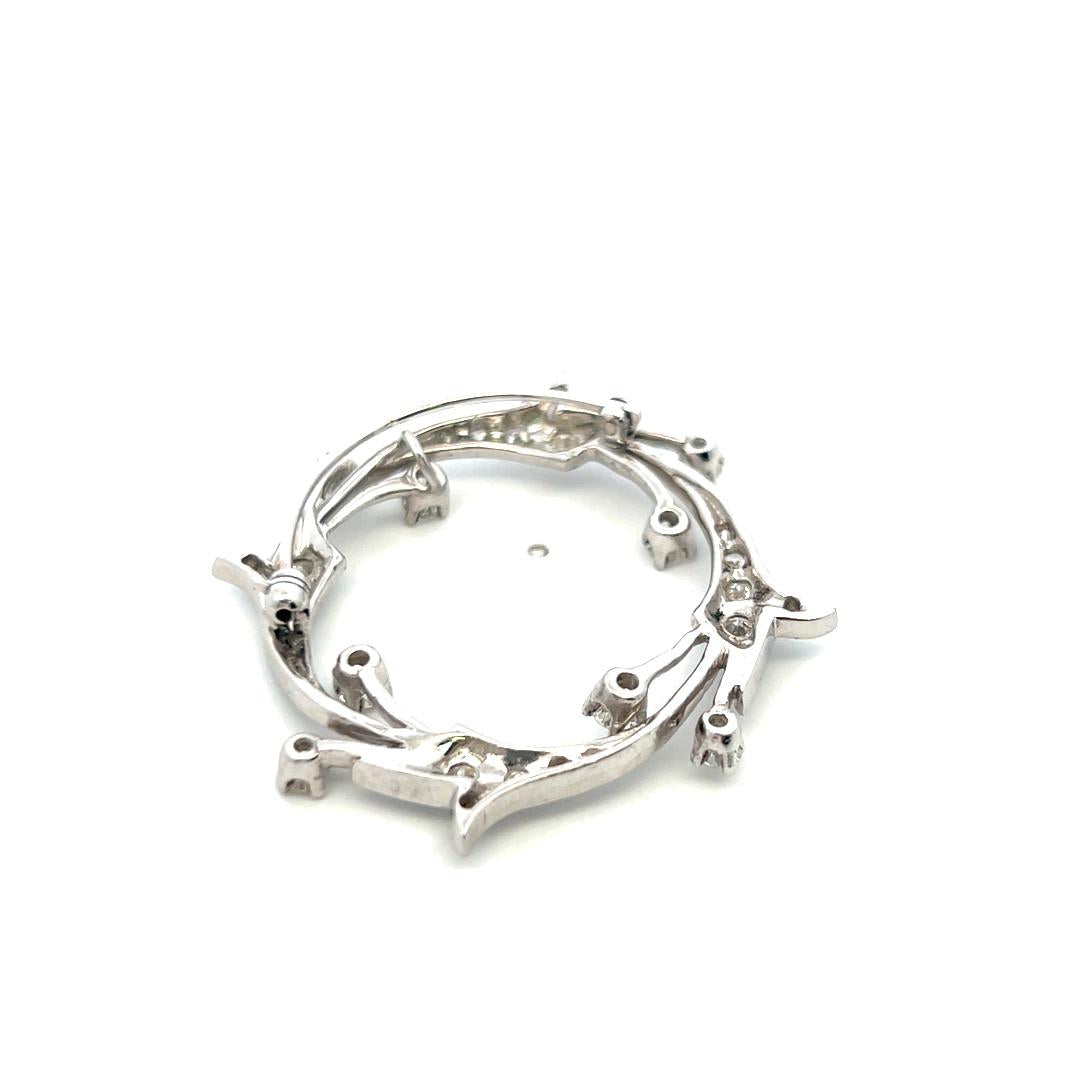 1.55 Carat Old European Cut H SI Diamond Platinum Pin Brooch