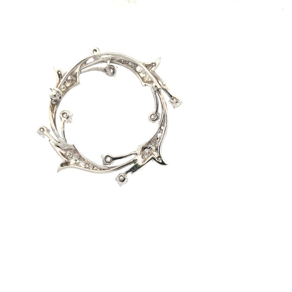 1.55 Carat Old European Cut H SI Diamond Platinum Pin Brooch
