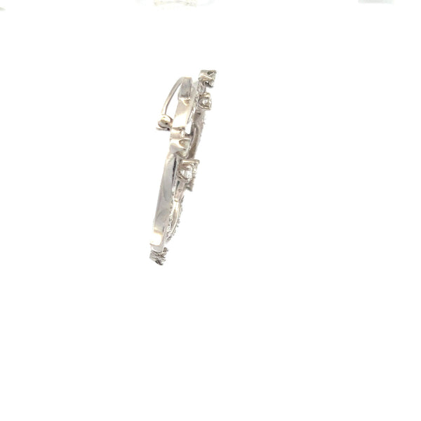 1.55 Carat Old European Cut H SI Diamond Platinum Pin Brooch