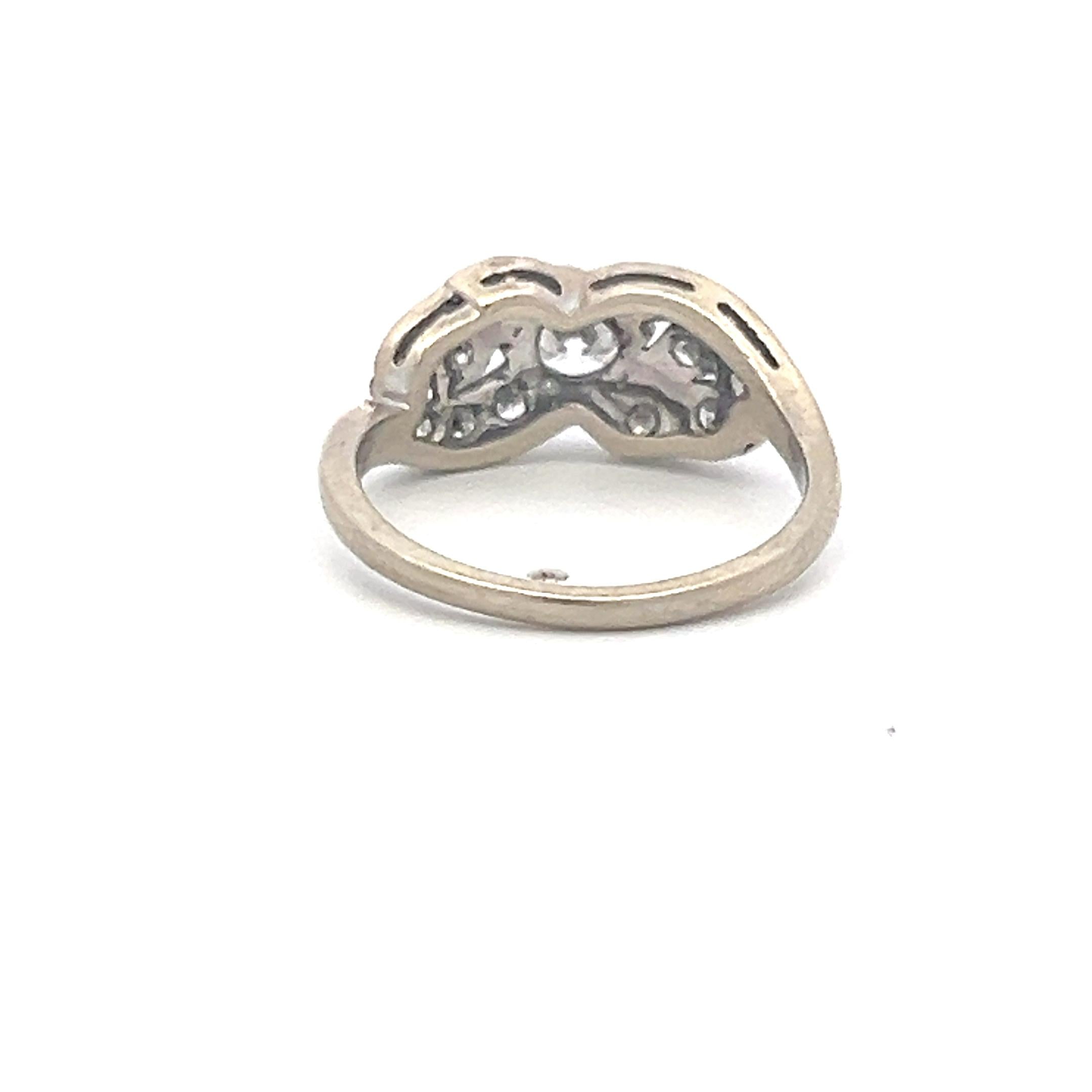 14K White Gold Engagement Ring with 0.51ct Round J SI Diamonds Size 5
