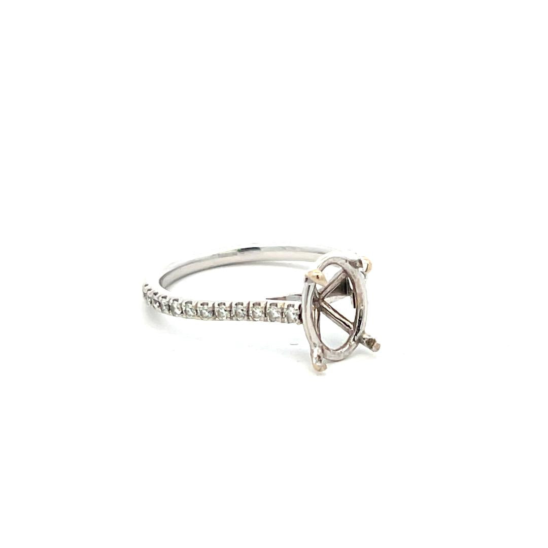 0.22 Carat Round Brilliant I VS Diamond 18 Karat White Gold Semi Mount Ring