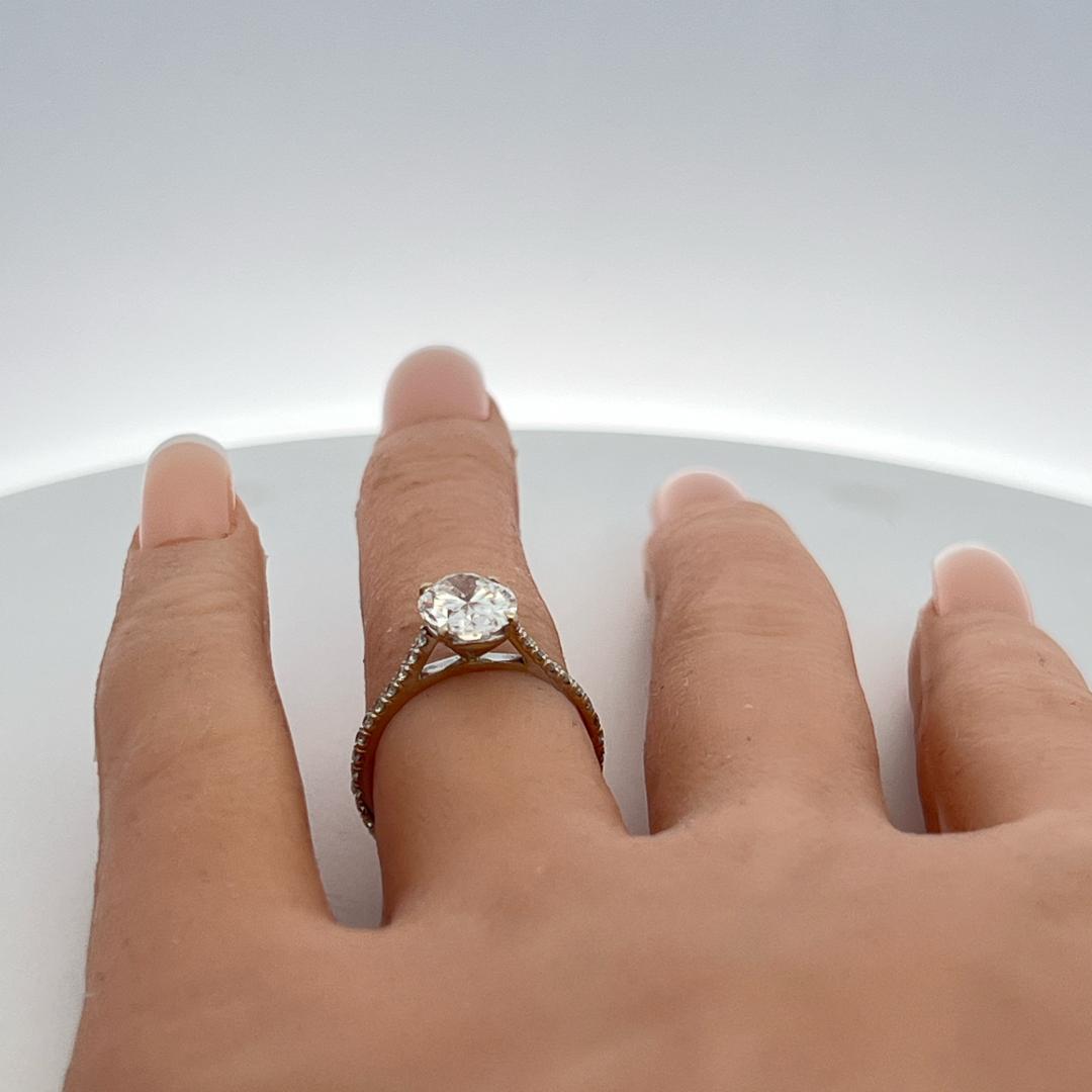 18K White Gold Engagement Ring with 2.02ct Lab-Grown and 0.22ct Natural Diamonds