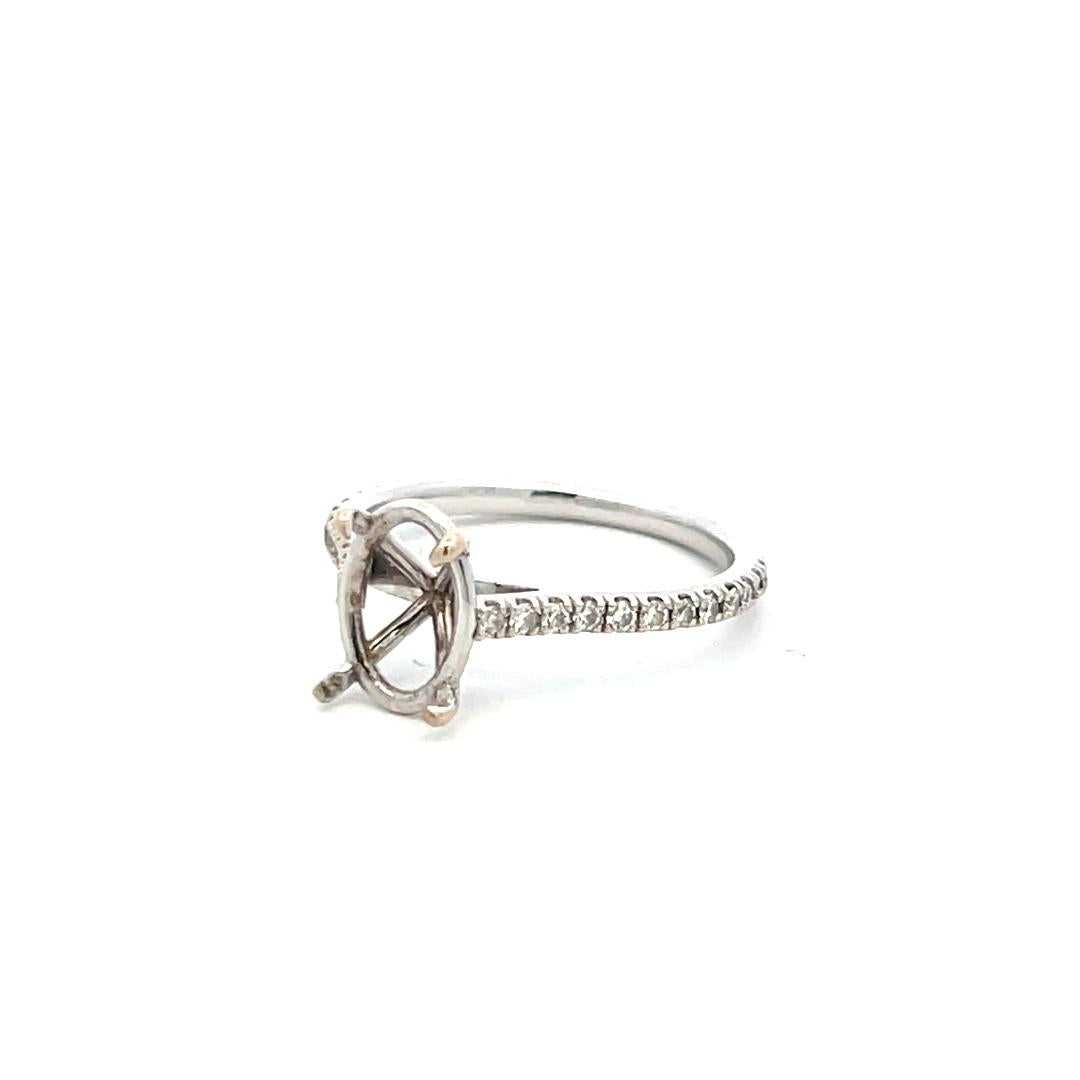 0.22 Carat Round Brilliant I VS Diamond 18 Karat White Gold Semi Mount Ring