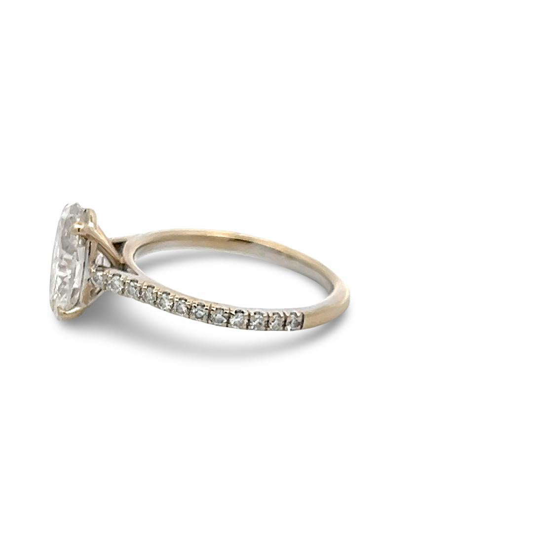 18K White Gold Engagement Ring with 2.02ct Lab-Grown and 0.22ct Natural Diamonds