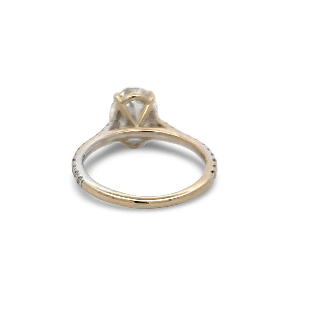 18K White Gold Engagement Ring with 2.02ct Lab-Grown and 0.22ct Natural Diamonds
