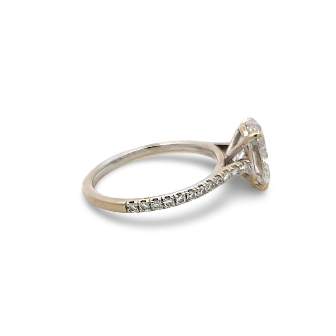 18K White Gold Engagement Ring with 2.02ct Lab-Grown and 0.22ct Natural Diamonds