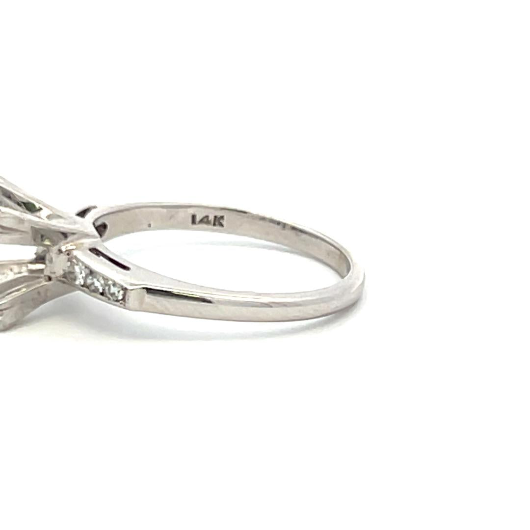 0.10 Carat Round Brilliant G VS Diamond 14 Karat White Gold Semi Mount Ring