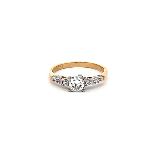0.51 Carat Circular Brilliant and Round Diamond 14K Two Tone GLD Engagement Ring