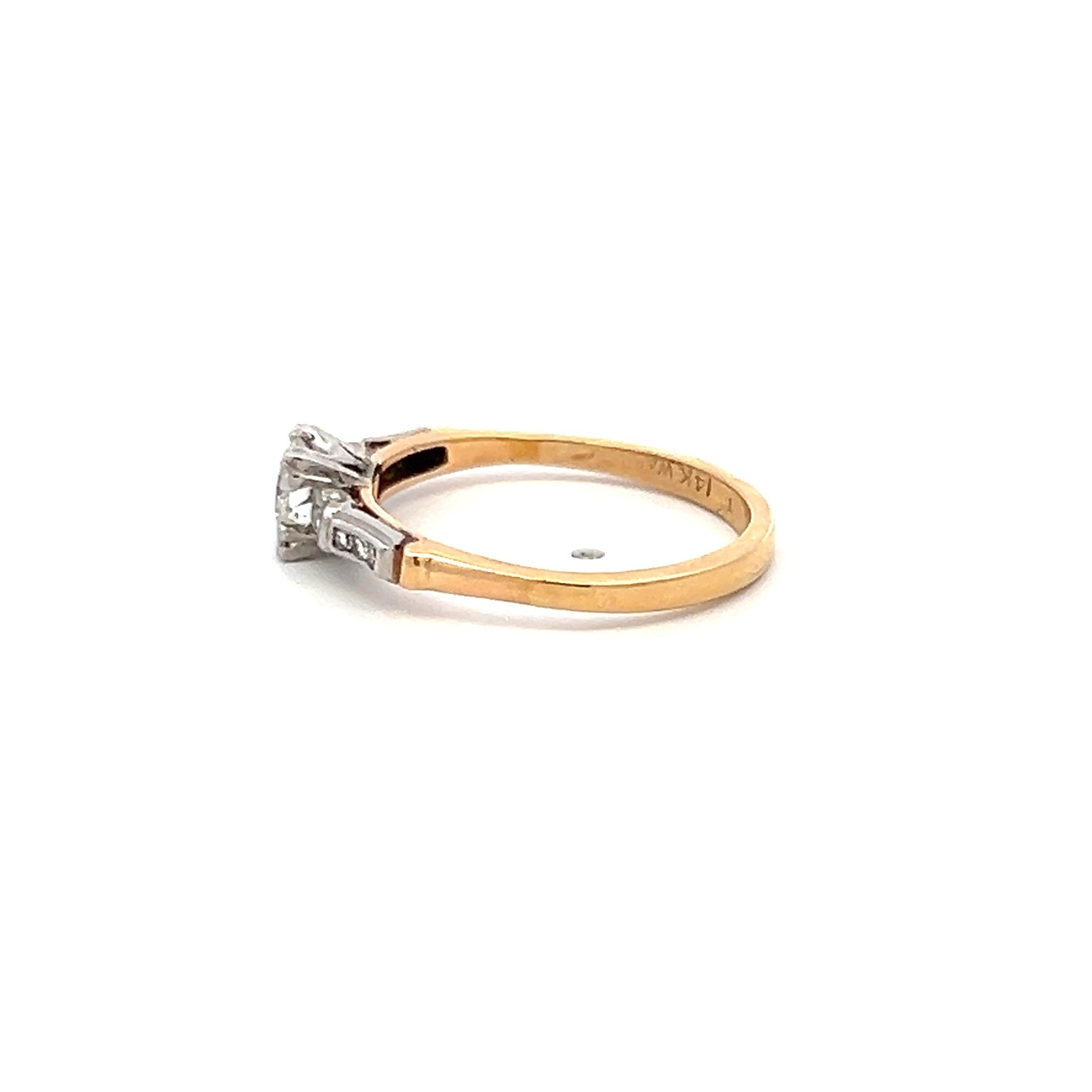 0.51 Carat Circular Brilliant and Round Diamond 14K Two Tone GLD Engagement Ring