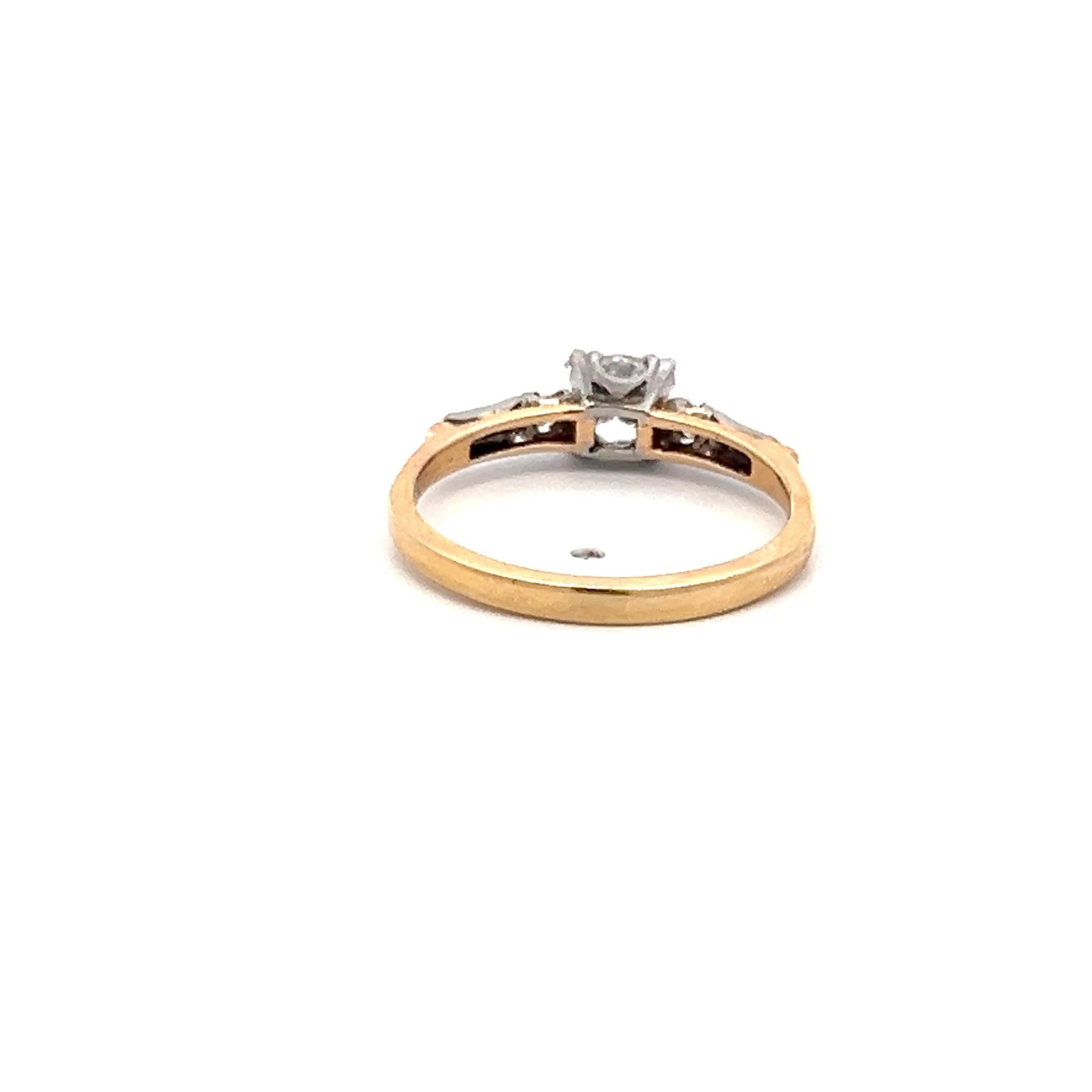 0.51 Carat Circular Brilliant and Round Diamond 14K Two Tone GLD Engagement Ring