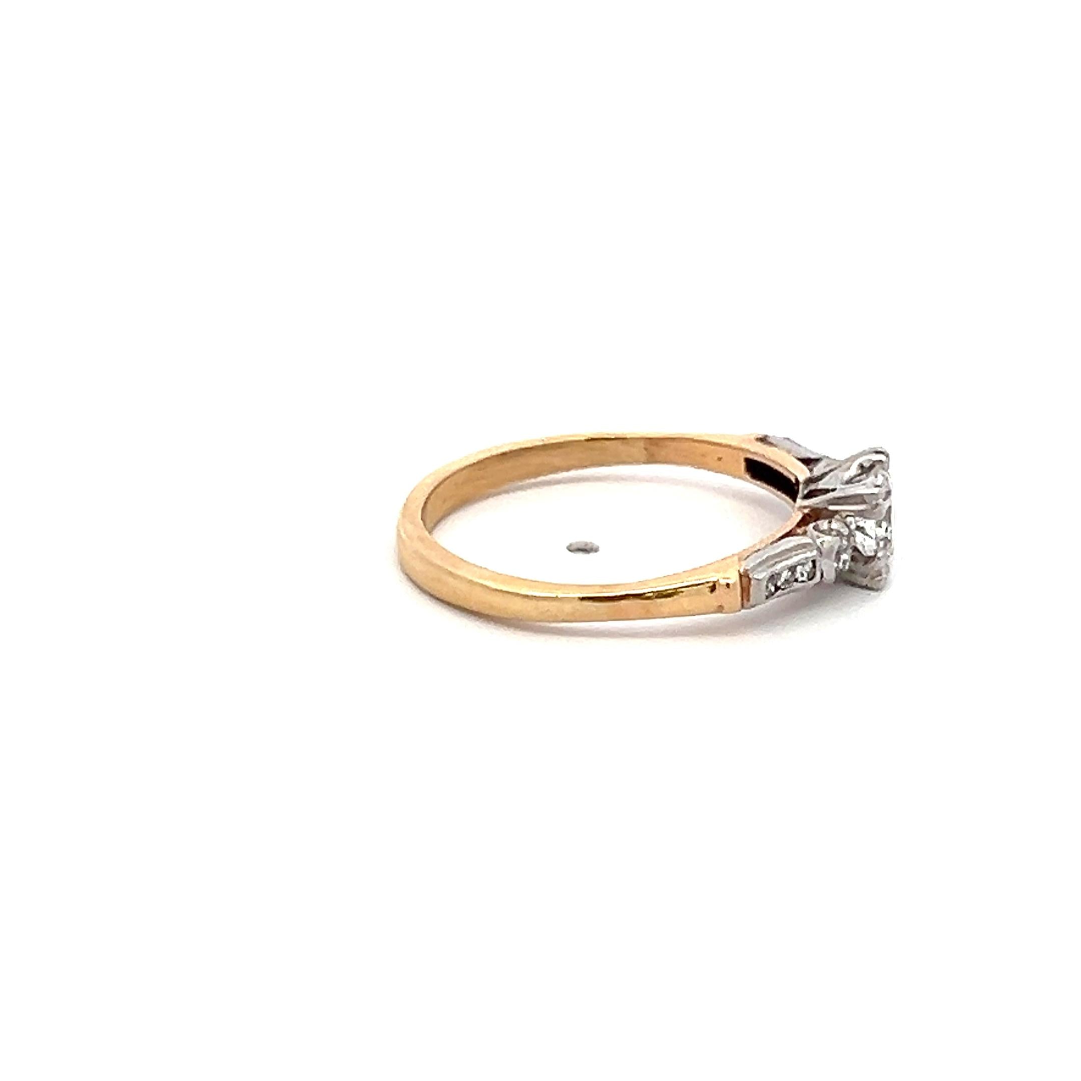 0.51 Carat Circular Brilliant and Round Diamond 14K Two Tone GLD Engagement Ring