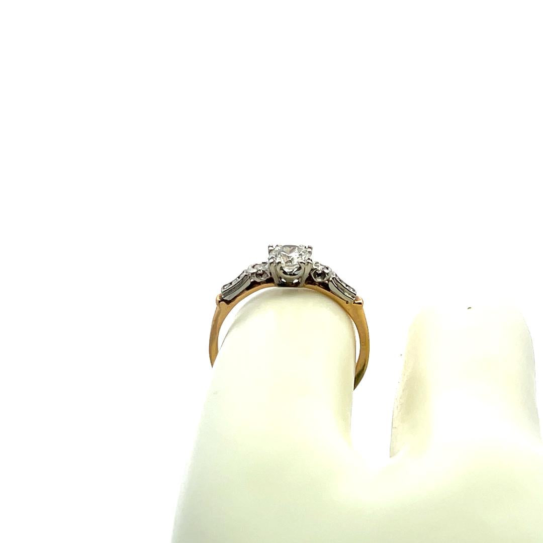 0.51 Carat Circular Brilliant and Round Diamond 14K Two Tone GLD Engagement Ring