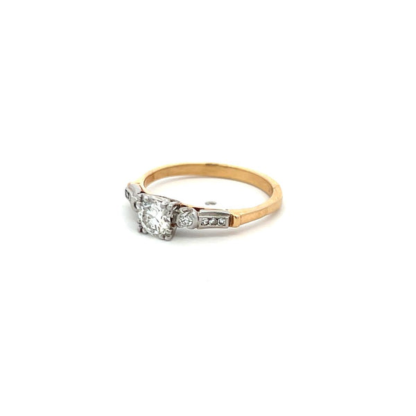 0.51 Carat Circular Brilliant and Round Diamond 14K Two Tone GLD Engagement Ring