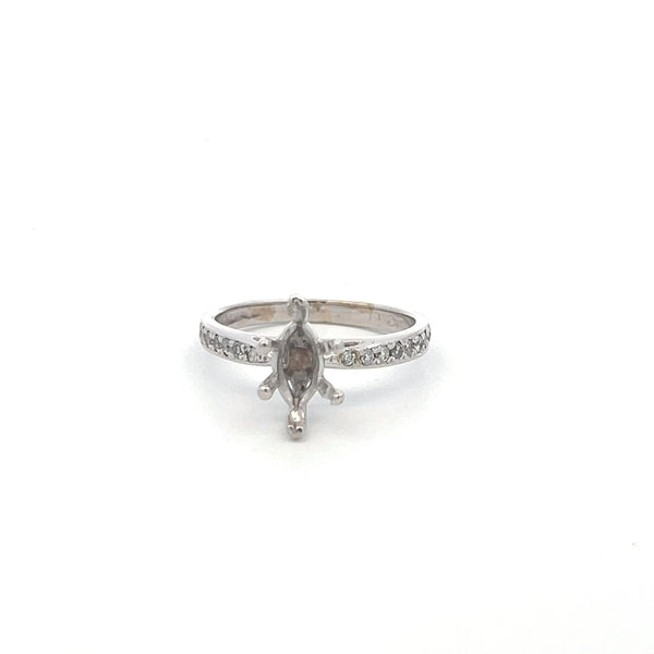 0.30 Carat Round Brilliant H VS Diamond 14 Karat White Gold Semi Mount Ring