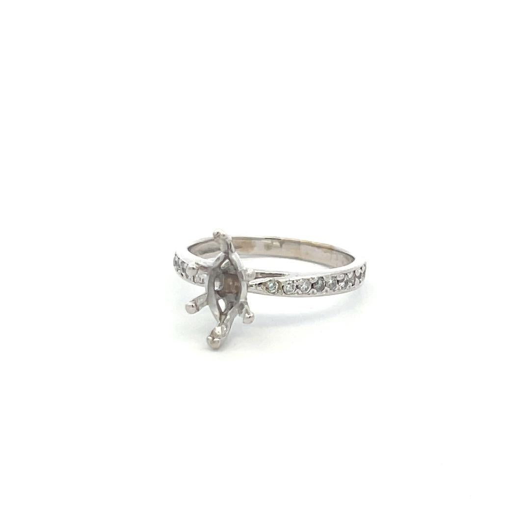 0.30 Carat Round Brilliant H VS Diamond 14 Karat White Gold Semi Mount Ring