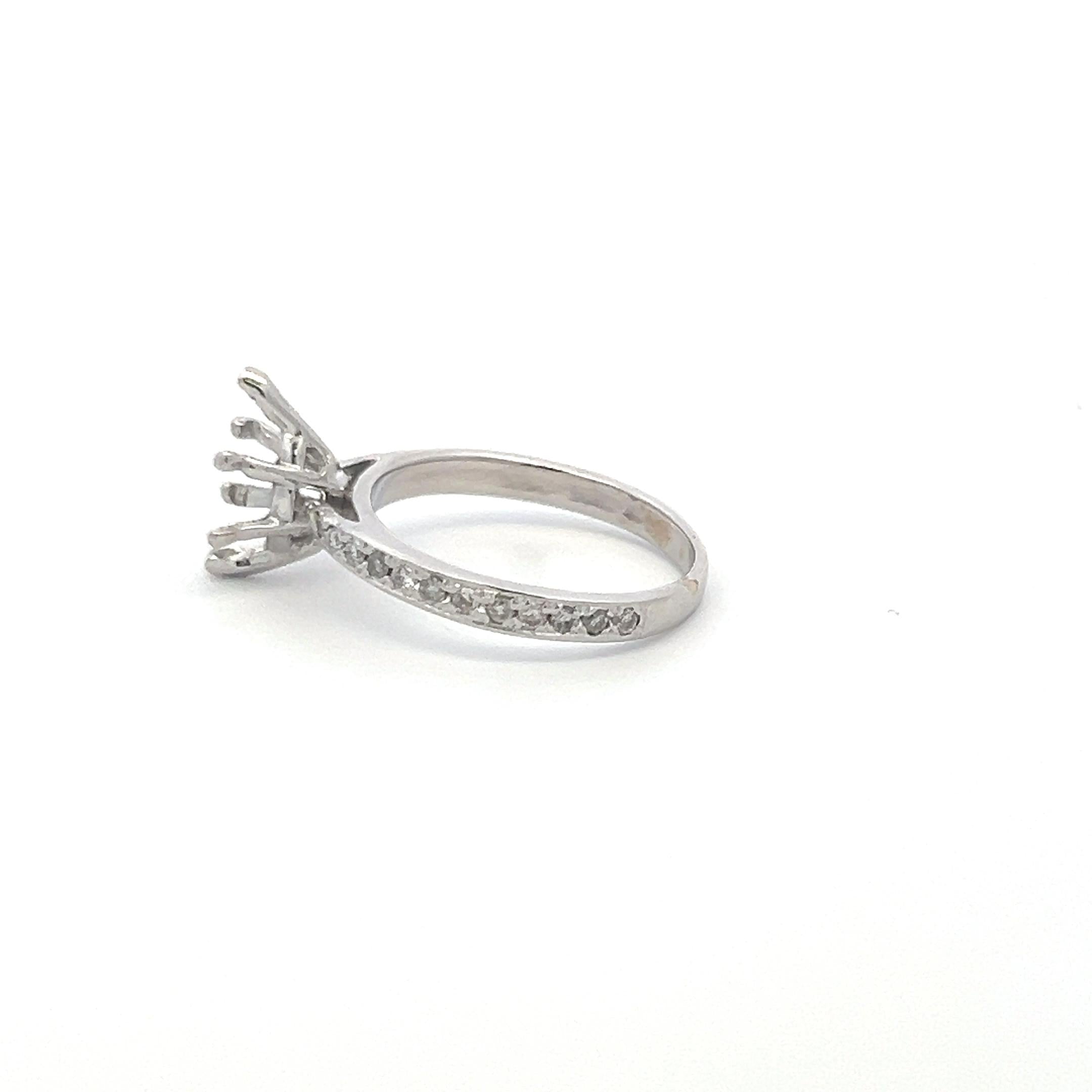 0.30 Carat Round Brilliant H VS Diamond 14 Karat White Gold Semi Mount Ring