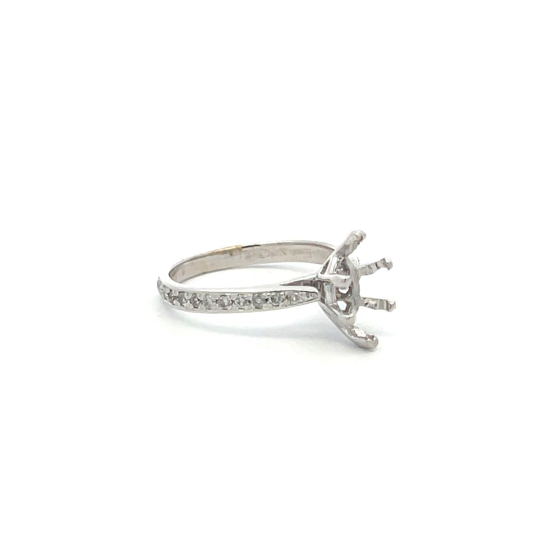 0.30 Carat Round Brilliant H VS Diamond 14 Karat White Gold Semi Mount Ring