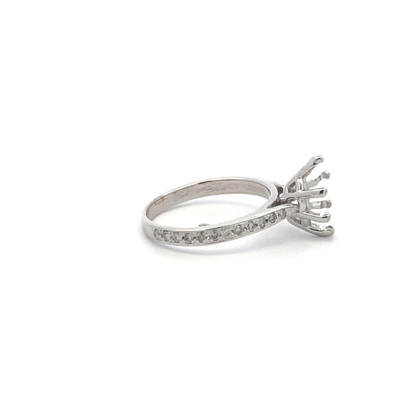 0.30 Carat Round Brilliant H VS Diamond 14 Karat White Gold Semi Mount Ring