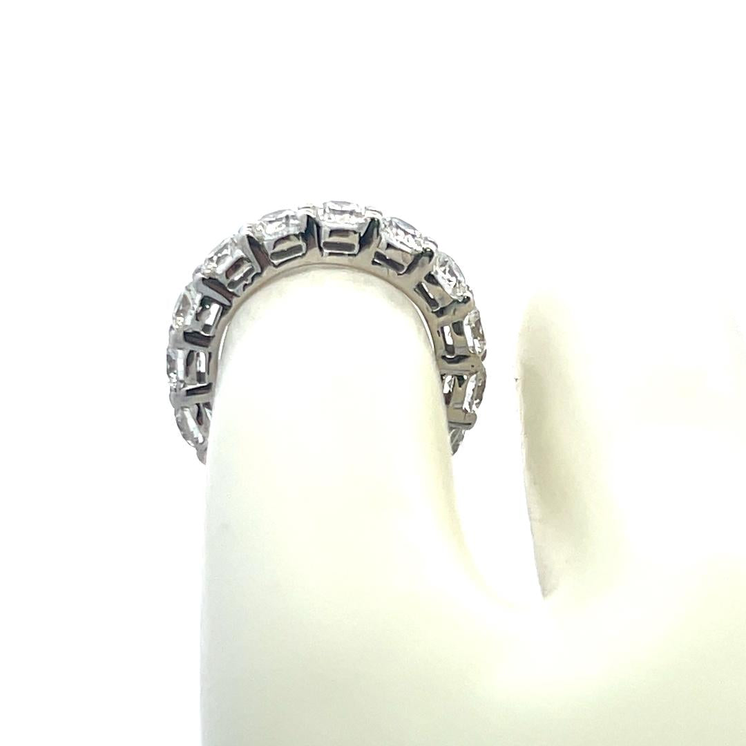 4.65 Carat Round Brilliant G VS Diamond 14 Karat White Gold Eternity Band Ring