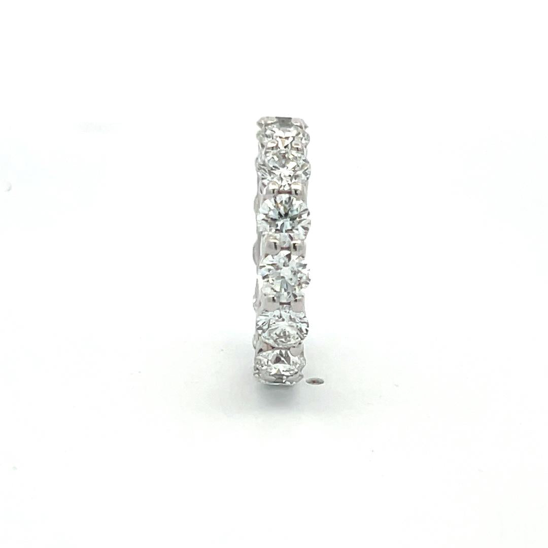 4.65 Carat Round Brilliant G VS Diamond 14 Karat White Gold Eternity Band Ring