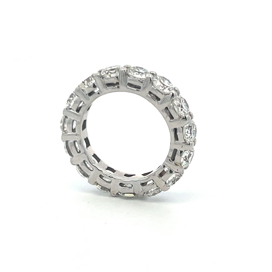 4.65 Carat Round Brilliant G VS Diamond 14 Karat White Gold Eternity Band Ring