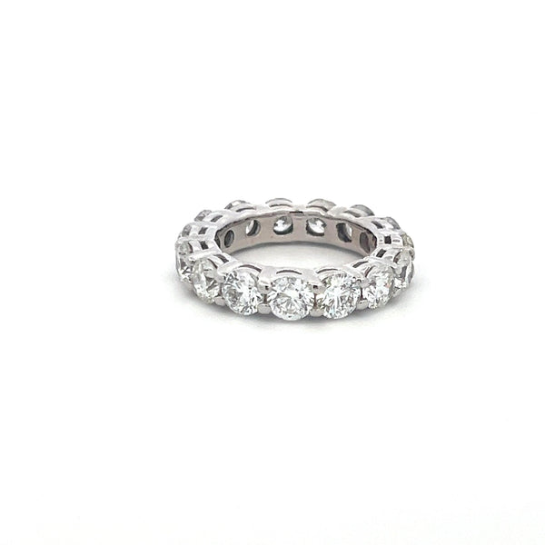 4.65 Carat Round Brilliant G VS Diamond 14 Karat White Gold Eternity Band Ring