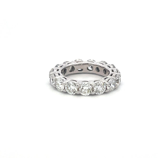 4.65 Carat Round Brilliant G VS Diamond 14 Karat White Gold Eternity Band Ring