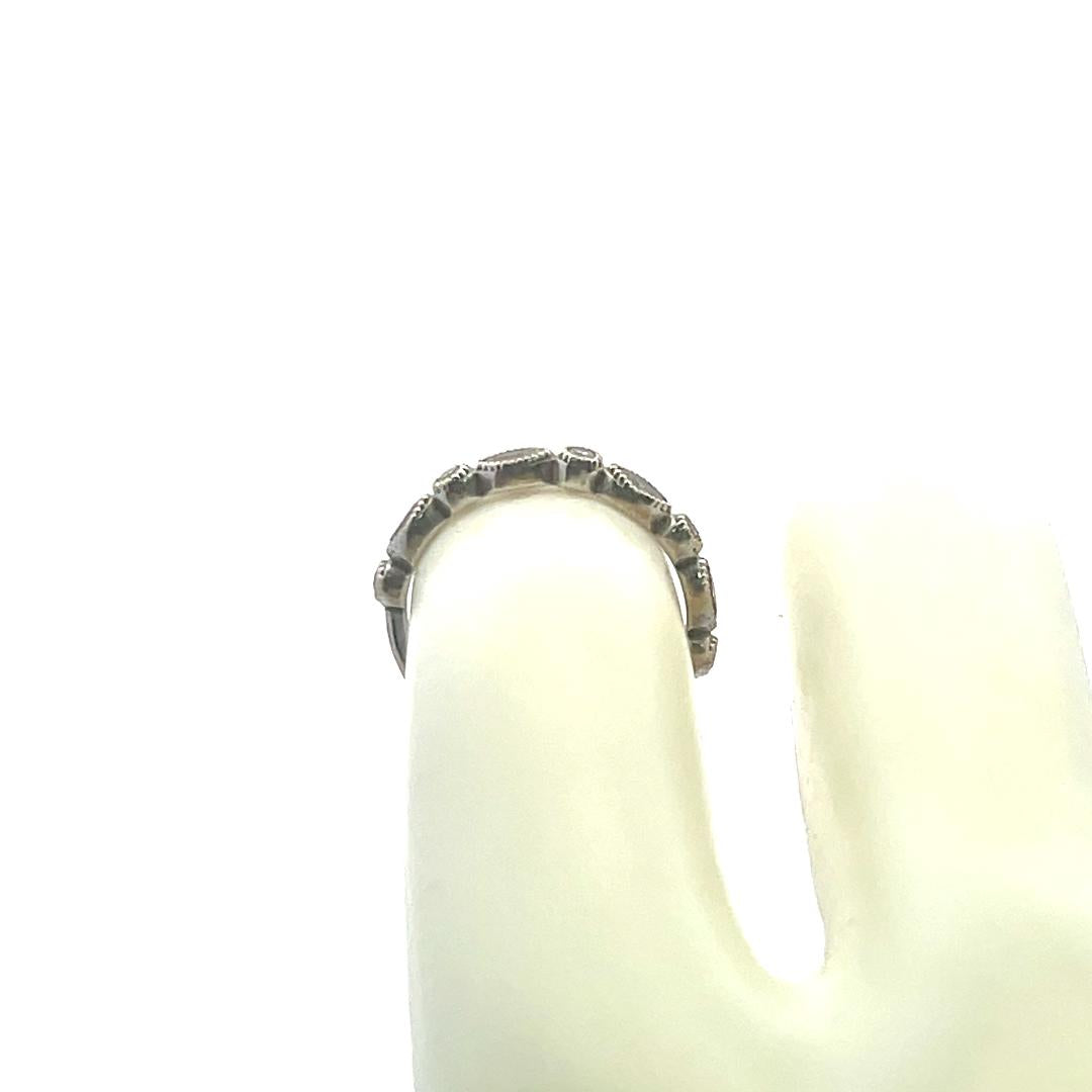 0.30 Carat Marquis and Round Brilliant Diamond 18 Karat White Gold Band Ring