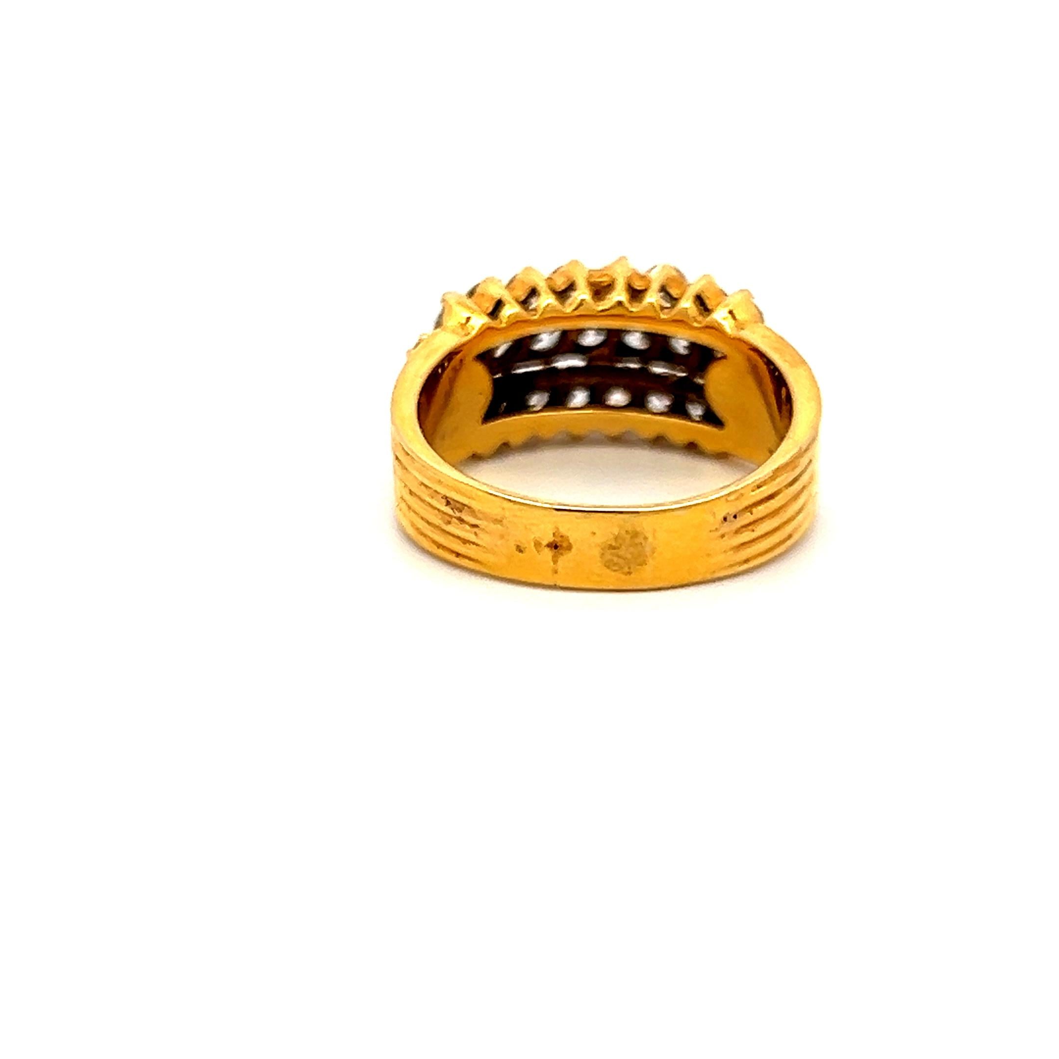 Hammerman Broth 2.00 Carat Round Diamond 18 Karat Yellow Gold Band Ring
