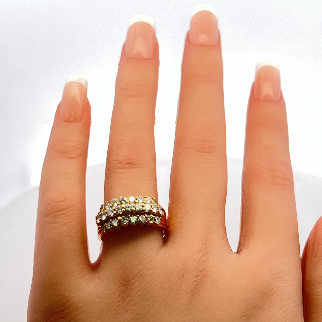 Hammerman Broth 2.00 Carat Round Diamond 18 Karat Yellow Gold Band Ring