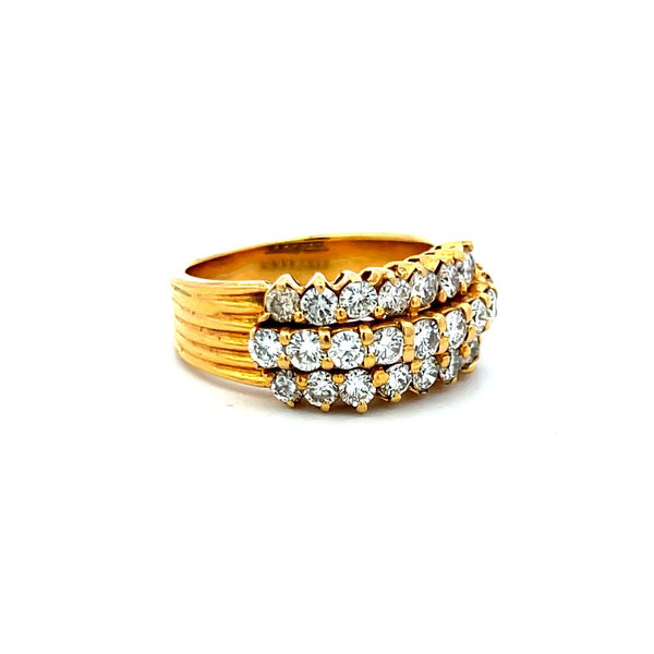 Hammerman Broth 2.00 Carat Round Diamond 18 Karat Yellow Gold Band Ring