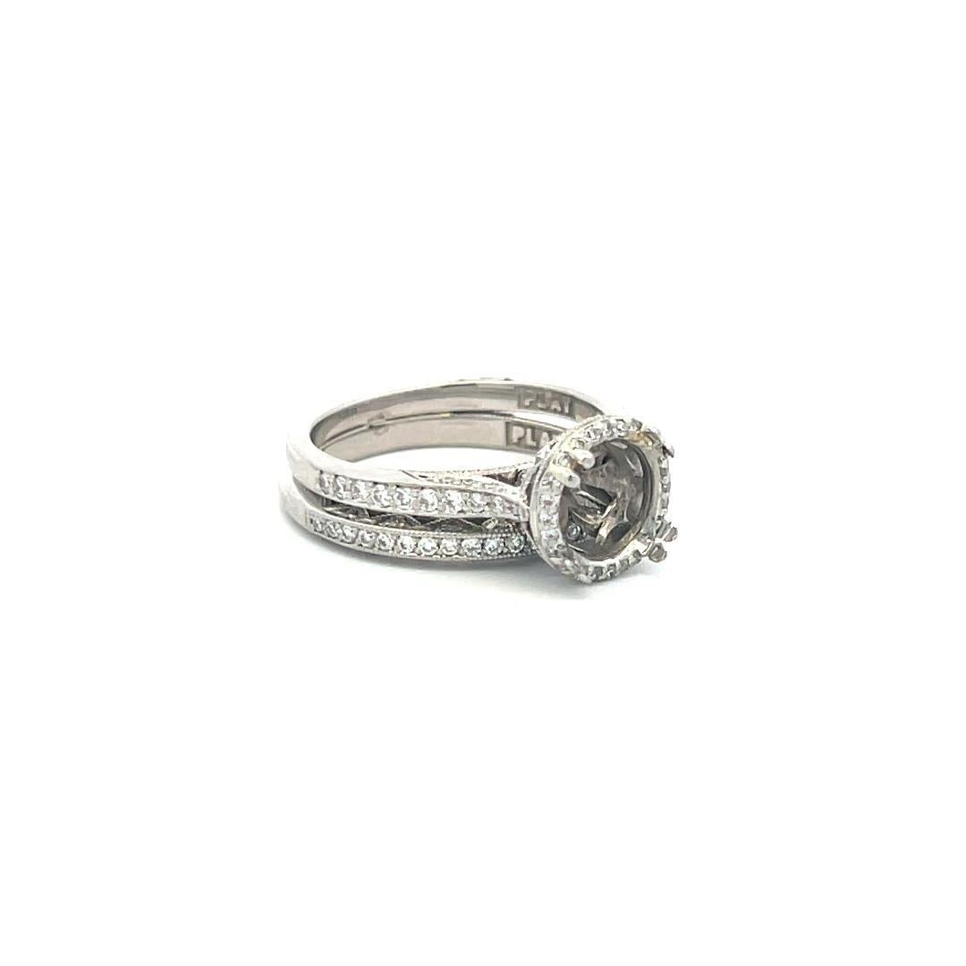 Tacori 0.83 Carat Round Brilliant I VS Diamond Platinum Semi Mount Ring