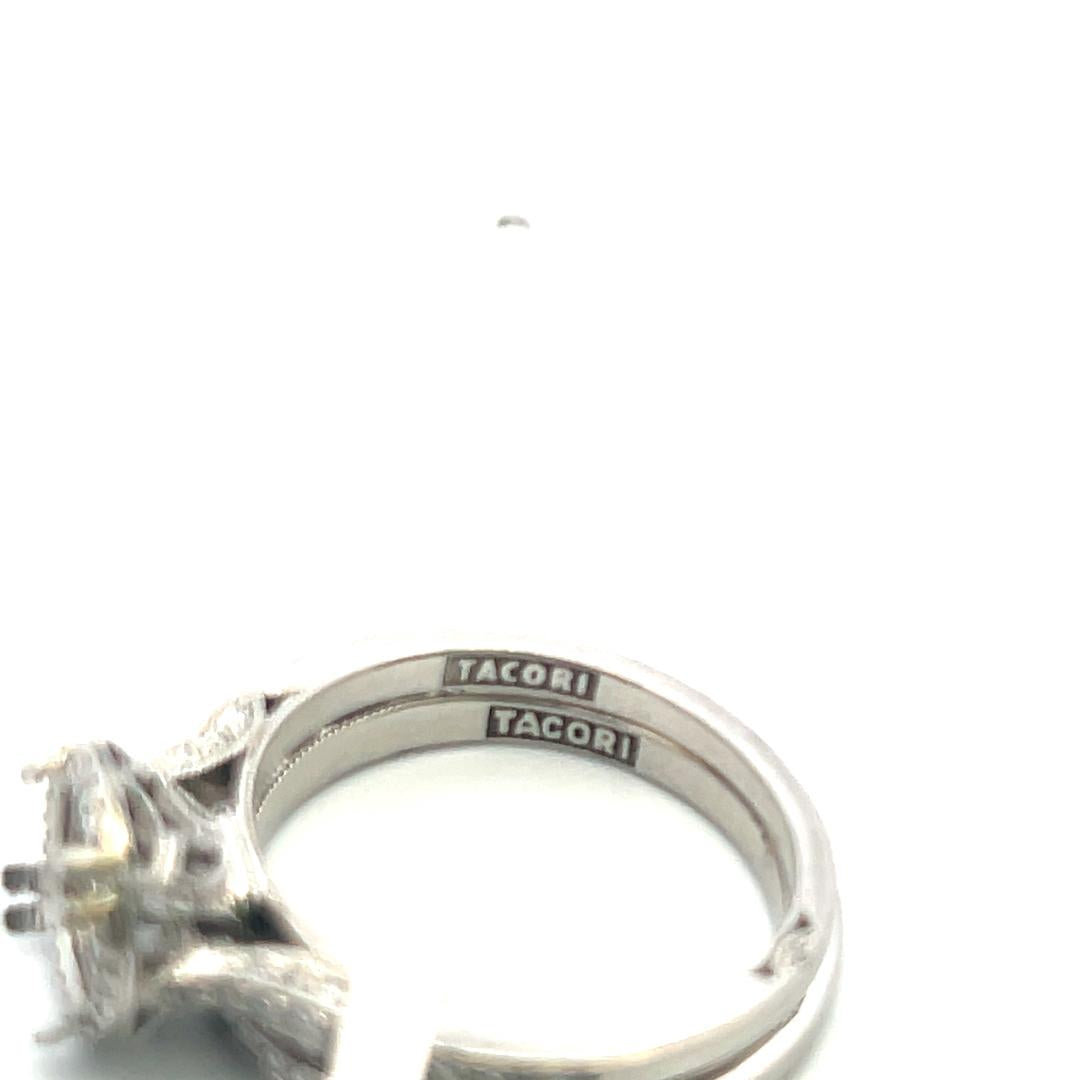 Tacori 0.83 Carat Round Brilliant I VS Diamond Platinum Semi Mount Ring