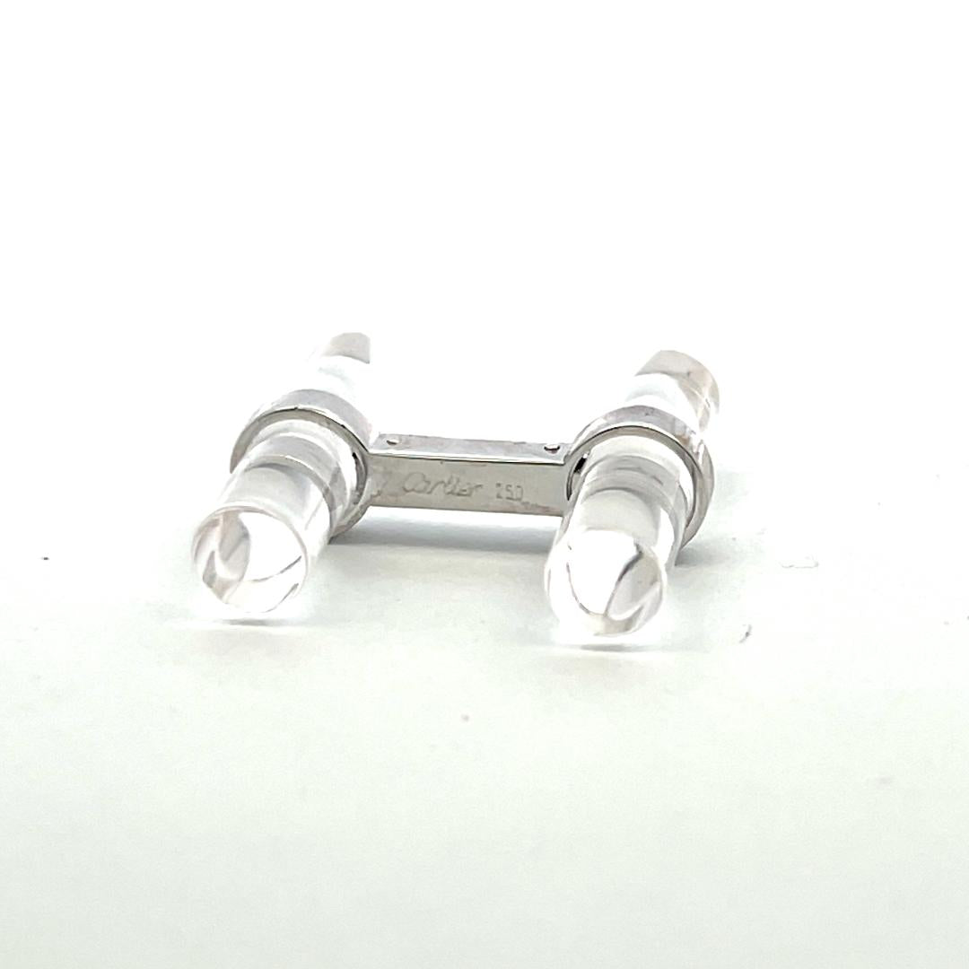 Cartier Vintage 18K White Gold Fixed Back Cufflinks 8 Grams