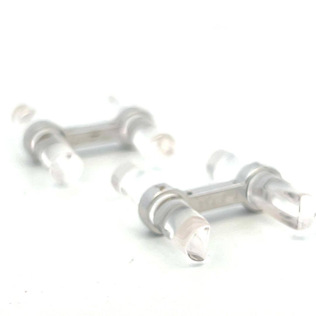 Cartier Vintage 18K White Gold Fixed Back Cufflinks 8 Grams