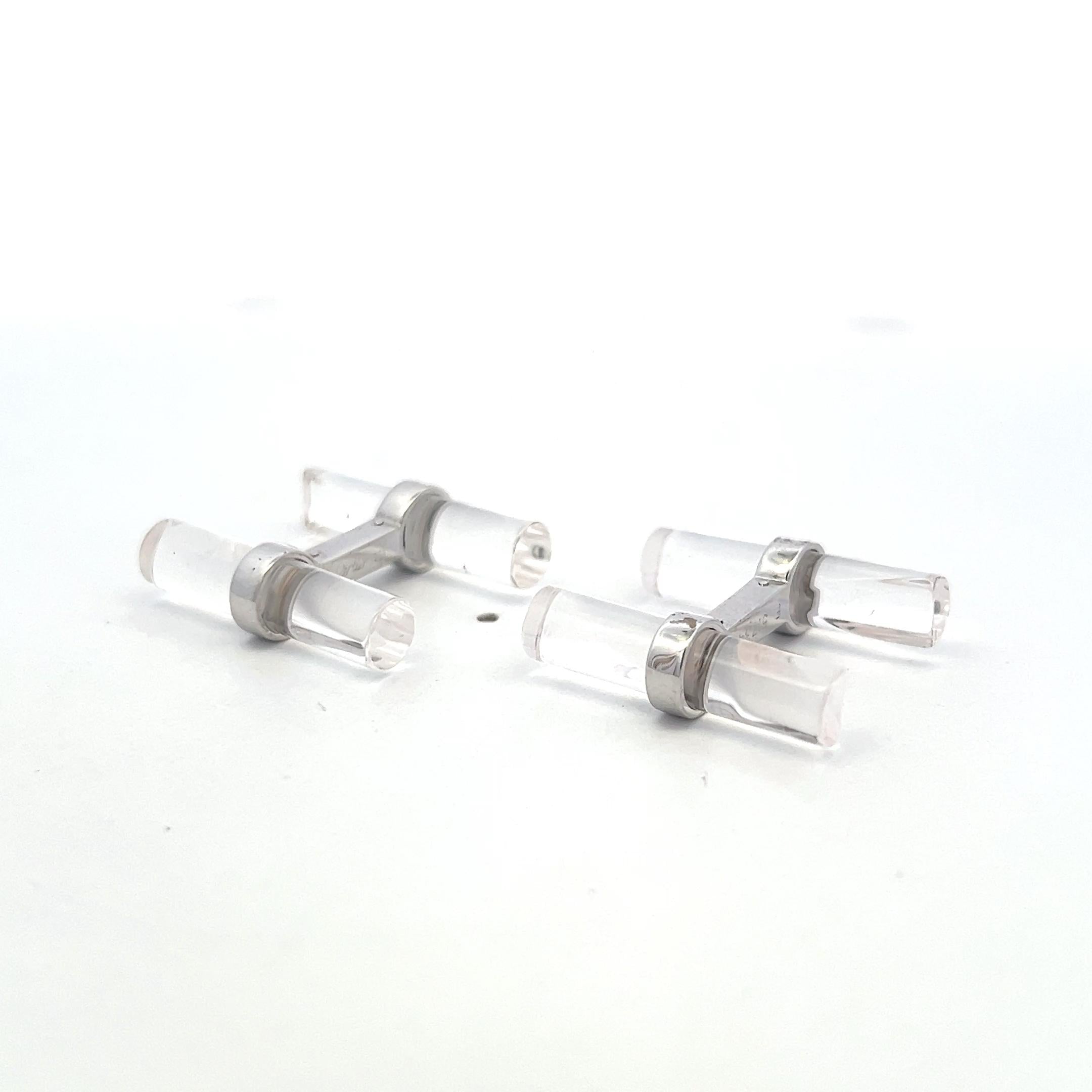 Cartier Vintage 18K White Gold Fixed Back Cufflinks 8 Grams