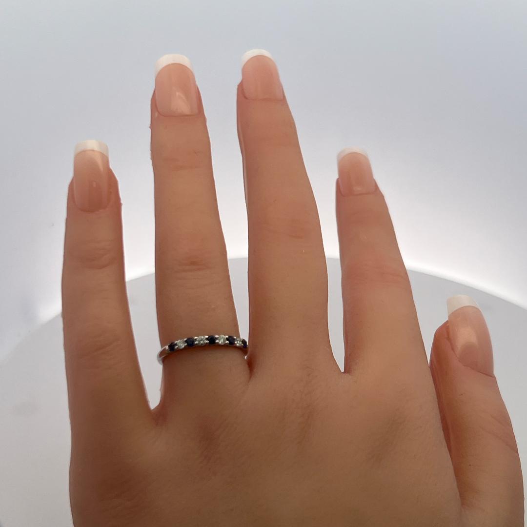 Tiffany & Co Platinum Half-Eternity Ring with Sapphire & Diamond (0.12ct FVS)