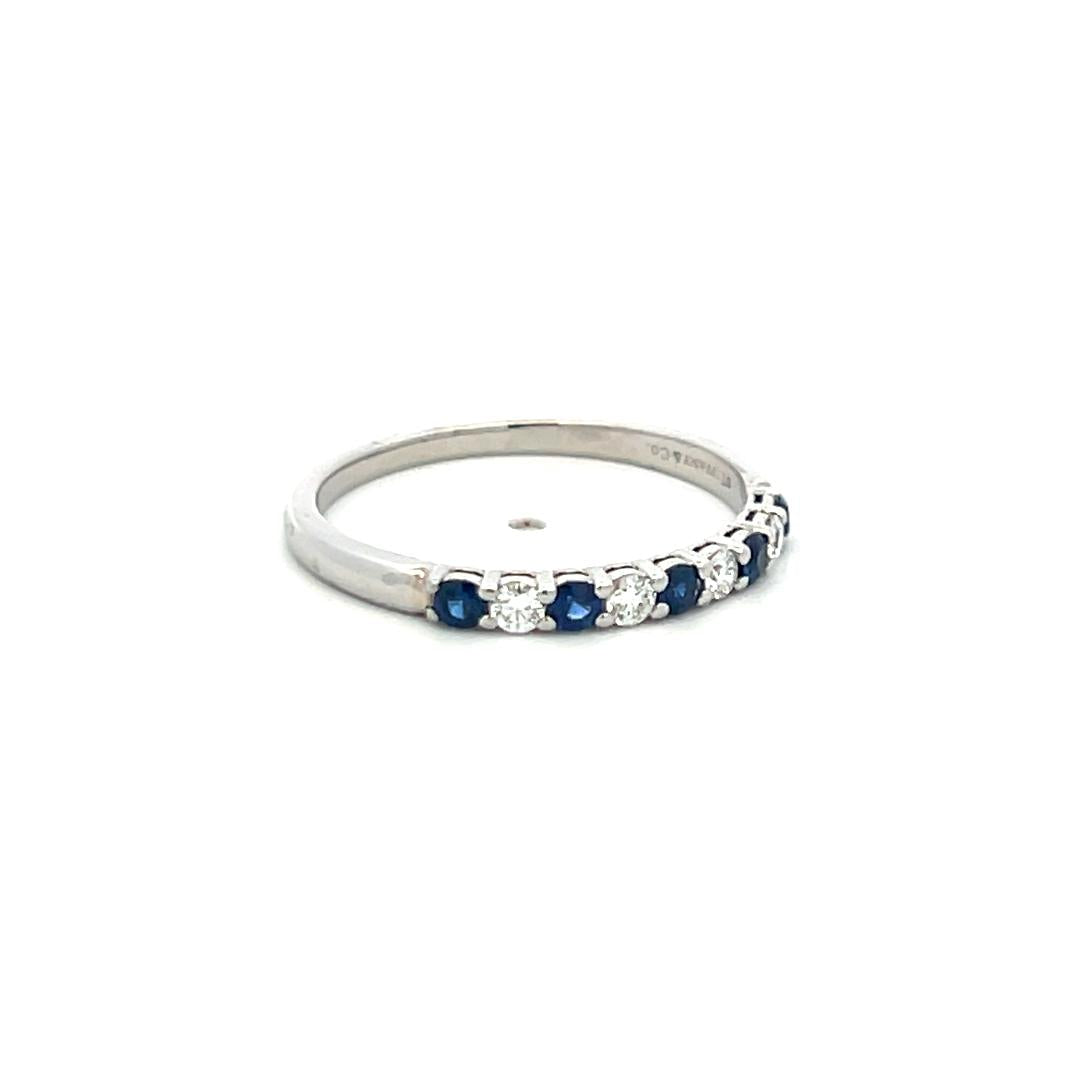Tiffany & Co Platinum Half-Eternity Ring with Sapphire & Diamond (0.12ct FVS)