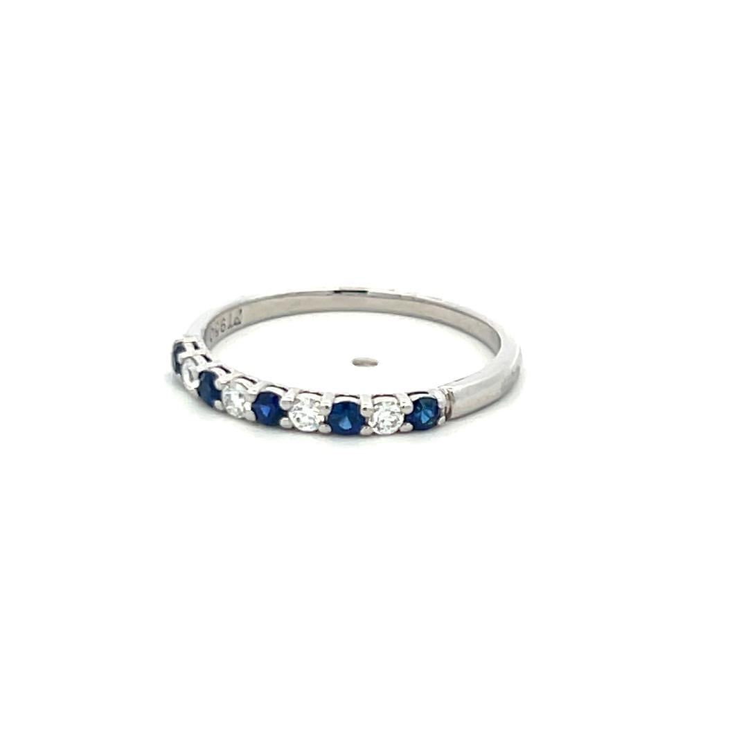 Tiffany & Co Platinum Half-Eternity Ring with Sapphire & Diamond (0.12ct FVS)