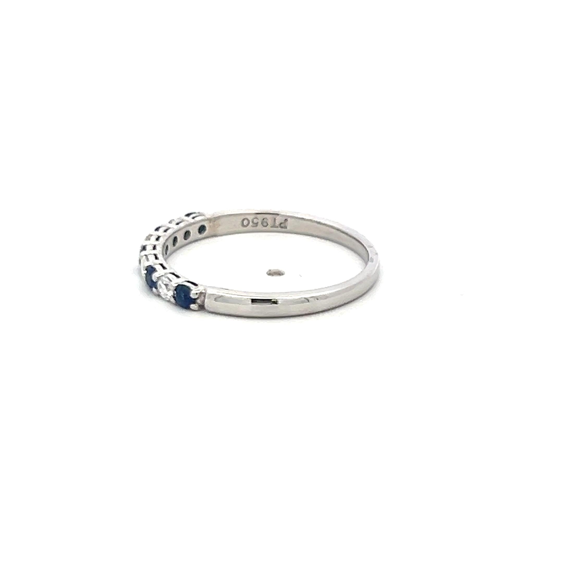 Tiffany & Co Platinum Half-Eternity Ring with Sapphire & Diamond (0.12ct FVS)