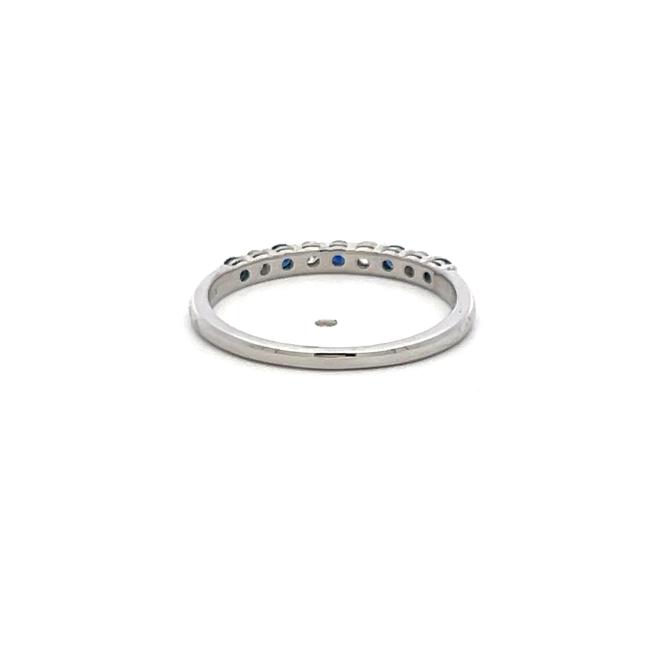Tiffany & Co Platinum Half-Eternity Ring with Sapphire & Diamond (0.12ct FVS)